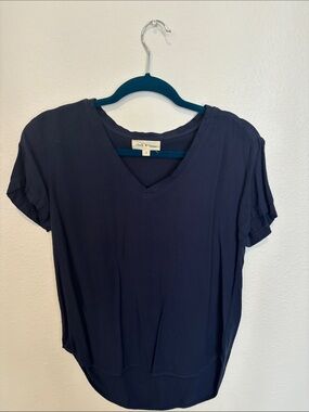 cloth & stone Navy V-Neck blue V-neck Short Sleeve Tee